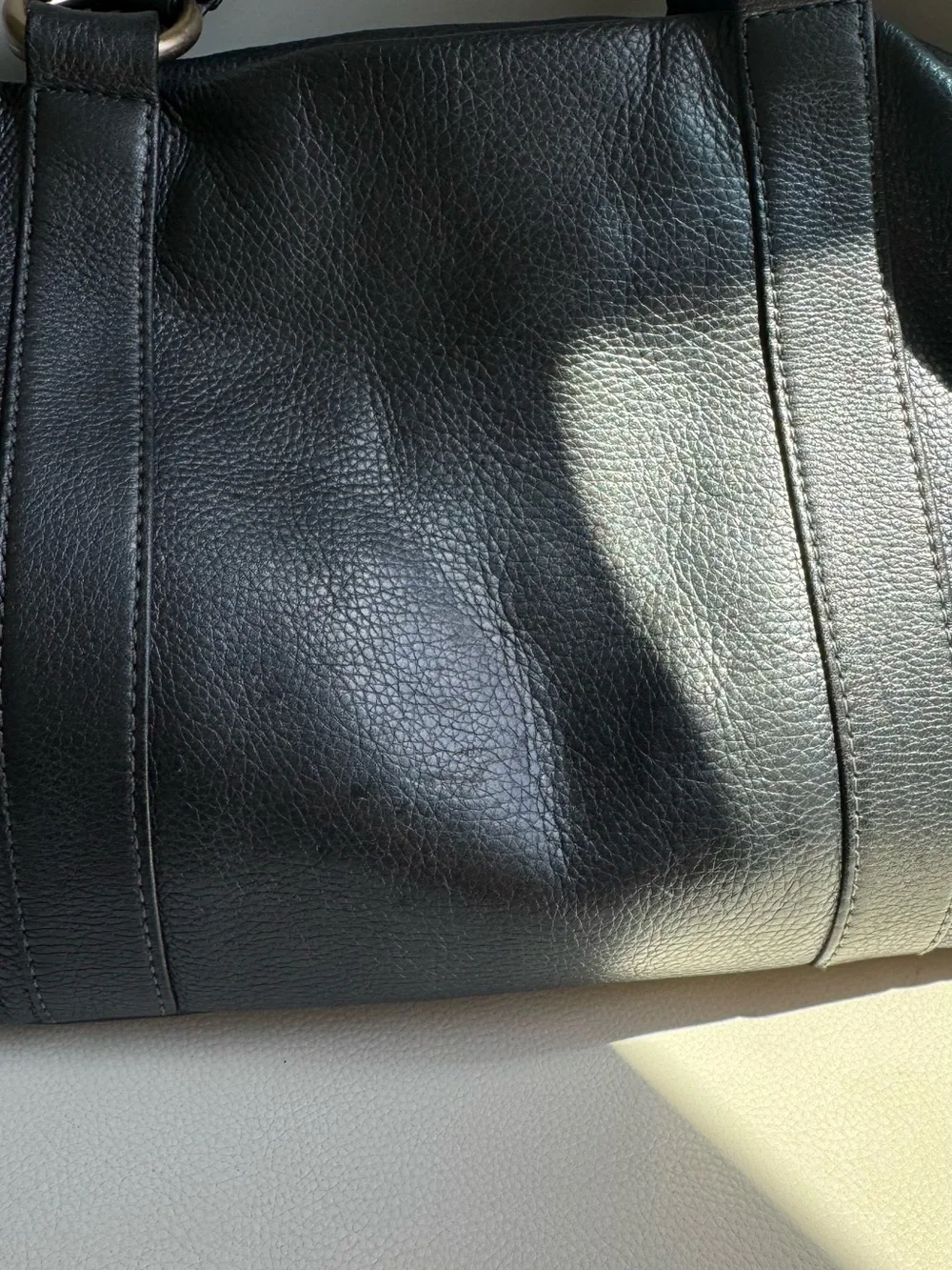 HOBO International Black Leather Satchel Grommet Studded Shoulder Bag Boho Y2K